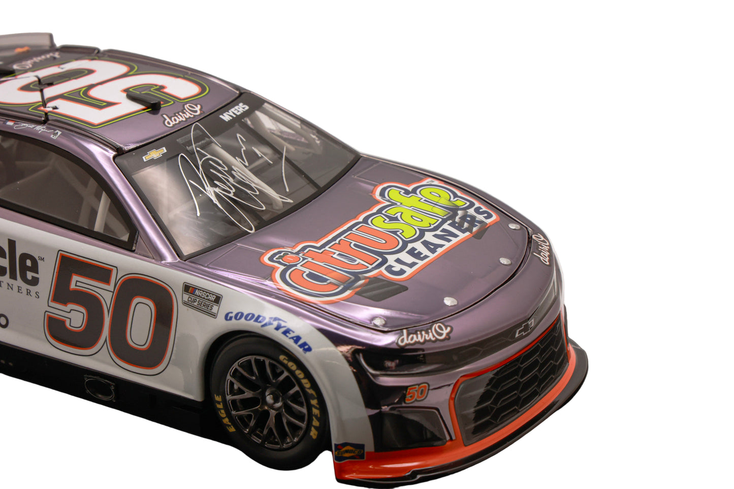 2025 BURT MYERS CITRUSAFE CLEANERS 1:24 COLOR CHROME ARC LIONEL RACING DIECAST