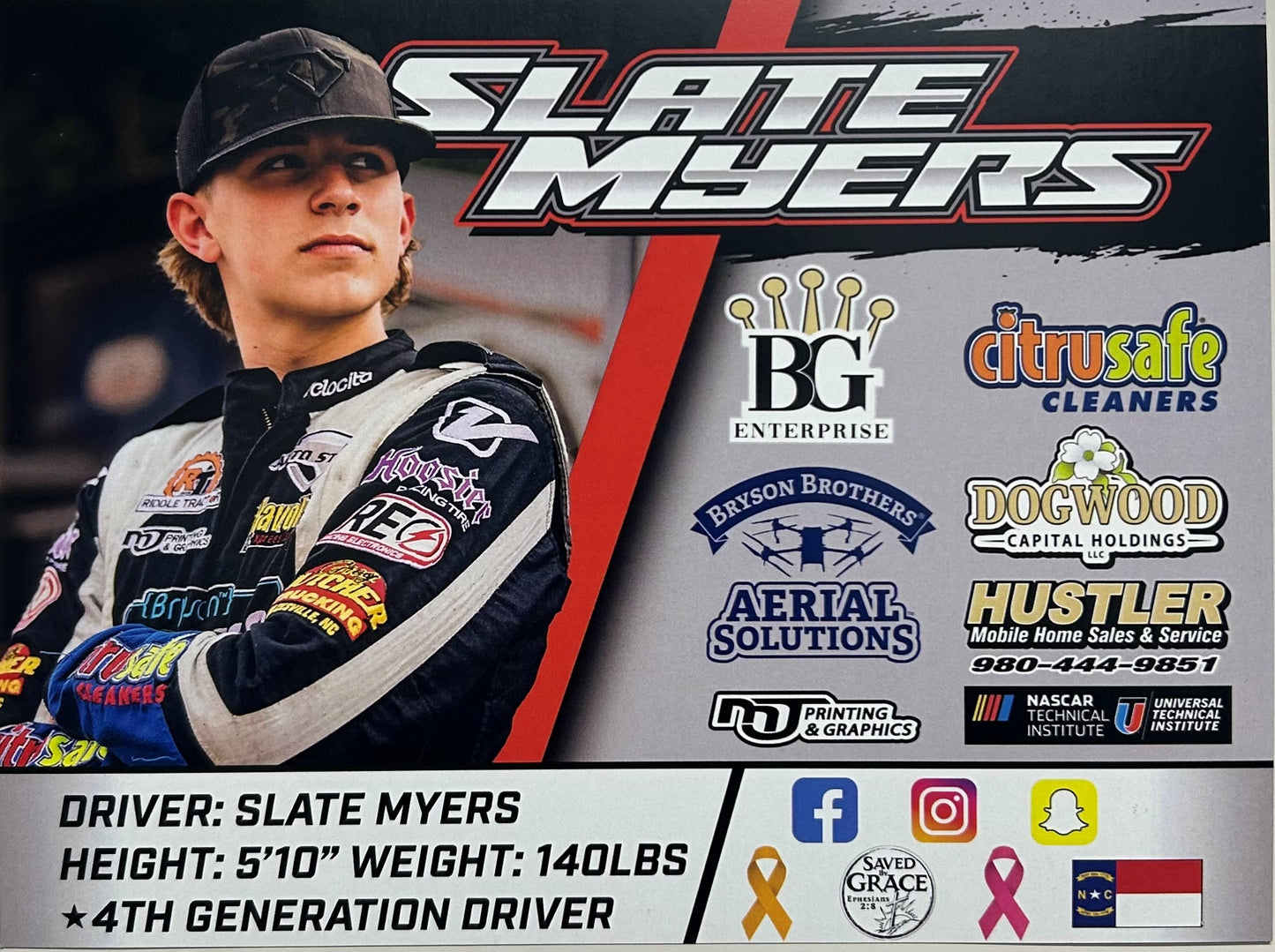 2024 Slate Myers Autographed Hero Card 6"x8" (LIMIT 2 PER PERSON PLEASE)