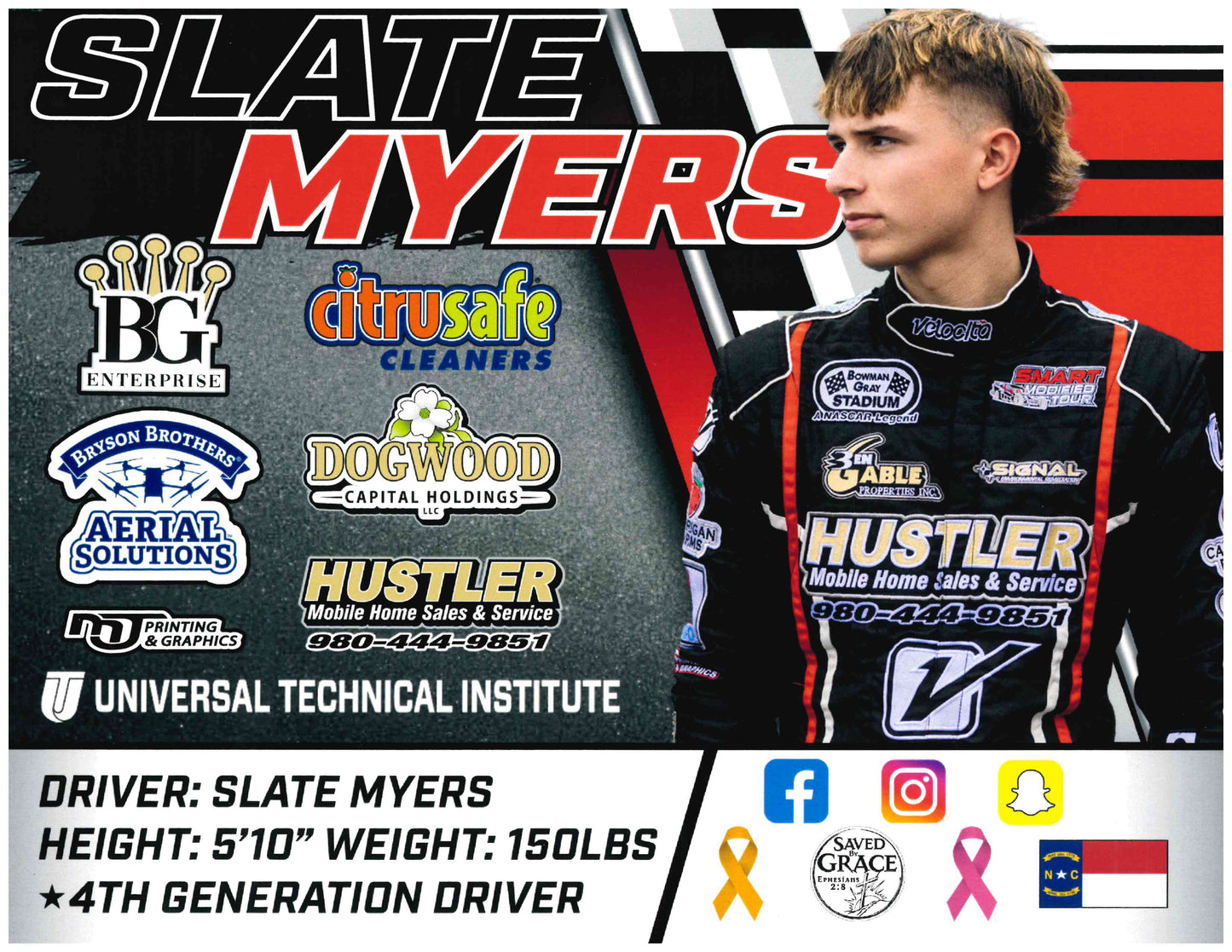 Slate Myers Bowman Gray 6 Car Hero Card